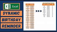 Create a Dynamic Birthday Reminder Table Easily in Excel - Tutorial