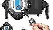 NUOBAKE Waterproof Dome Diving Case for iPhone 15/14/13 Pro/13/12 Pro Max/SE 2020/11 Pro/XS Max/XR/X/8/7 Plus,or Any Other Smart Mobile Phones Size from 4.5-7.0 Inches,with Remote Control Feature