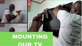 HOW TO MOUNT A 55 INCH CURVED TV ON THE WALL//SAMSUNG: STEP BY STEP. @CEE AND VINN
