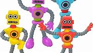 Flexible Bendable Figures Robot Set of 4 Twisted Deformed Doll Decompression Toy for Boys Girls Cool Stuff Cute Things Funny Gift