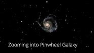Zooming into Pinwheel Galaxy, called Messier 101 Massive Spiral Galaxy I Hubble Space telescope I