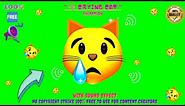 😿 Crying Cat Face Emoji Animation With Sound Effect🔊No Copyright Strike✔️100% Free to Use👍
