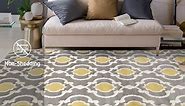 Rugshop Moroccan Trellis Contemporary Perfect for high Traffic Areas of Your Living Room,Bedroom,Home Office,Kitchen Area Rug Gray/Yellow 5'3" x 7'3"