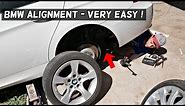 BMW REAR TIRE ALIGNMENT, REAR CAMBER, REAR TOE IN TOE OUT ALLIGNMENT
