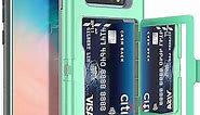 WeLoveCase Galaxy S10 Wallet Case - Hidden Mirror, Credit Card Holder, Shockproof Heavy Duty Protection, Mint Green