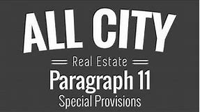 TAR 1-4 Family Contract - Paragraph 11 - SPECIAL PROVISIONS