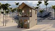 Gorgeous Two Storey Tiny House with Balcony 3x6 Meters ( 200 Sqft ) With Floor Plan