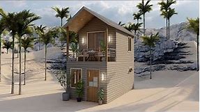 Gorgeous Two Storey Tiny House with Balcony 3x6 Meters ( 200 Sqft ) With Floor Plan
