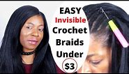 How To: Crochet Braids Straight Hair with Invisible / Knotless Part