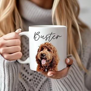 Personalized Dog Mug Custom Pet Portrait Coffee Mug Gift Dog Mom Doggy Grandmother Present Idea Black Accent Ceramic Cup Morning Companion - Etsy