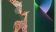 hepix Giraffe Clear Case Compatible with iPhone 14 Case & iPhone 13 Case Cute 2022 2021, Phone 14 Case Phone 13 Case for Women Girls, Shockproof TPU Case for iPhone 14 Case iPhone 13, Mom & Child