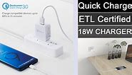 Quick Charge 3.0 Wall Charger with Fast Charging Cable