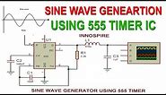 How to Generate Sine Wave using 555 Timer IC ? | Proteus Simulation