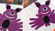 Handprint Bat Craft For Halloween [Free Template]
