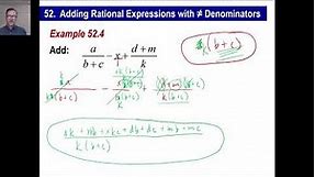 Saxon Math - Algebra 1: 3rd Edition (Lesson 52 - Adding Rational Expressions, Overall Average)