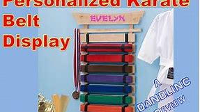 Personalized Martial Arts Belt Display (10 Belts) (by Dibsies)