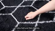 ONASAR Large Modern Shag Rug for Living Room, 7x10 Geometric Floor Rug, Dark Grey and White Rug, Soft Fluffy Area Rugs for Bedroom, Men Cave, Classroom, Home Decor, Thick Faux Fur Carpet