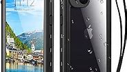 Waterproof iPhone 13 Case - Full Protection iPhone 13 Waterproof Phone case 6.1 Inch Shockproof Dustproof with Built in Screen Protector and Lanyard (Black)