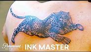 Black & Grey Illustrative Jaguars: Tattoo Face Off | Ink Master: Return of the Masters