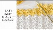 Easy Beginner Crochet Baby Blanket Video Tutorial