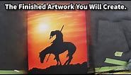 How to airbrush a sunset and Indian on horse silhouette step by step
