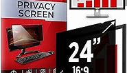 24 Inch 16:9 Computer Privacy Screen Filter for Monitor - Privacy Shield and Anti-Glare Protector