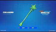 How To Get Emerald Axe Pickaxe NOW FREE In Fortnite! (FREE Emerald Axe Harvesting Tool)