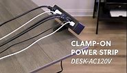 VIVO Clamp-on Power Strip, All-in-One Power Hub Desk Mount with 2 USB Ports, 4 AC Outlets, Tabletop Plugs with 6ft Cord, Black, DESK-AC120V