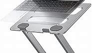 LORYERGO Adjustable Laptop Stand, Portable Riser for 17.3inch Laptops, Adjustment for Desk, Holds Up to 17.6lbs Notebook - Sliver