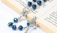 azareth Store Deep Blue Crystal Beads Rosary