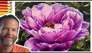 How to Draw a Flower - Colored Pencils