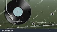 Vinyl Record Disc Behind Barbed Wire Stock Vector (Royalty Free) 1888597063 | Shutterstock