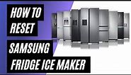How To Reset Samsung Refrigerator Ice Maker