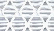WENMER Geometric Peel and Stick Wallpaper 17.3” x 394” Striped Wallpaper Blue and White Contact Paper Geometric Wallpaper Self Adhesive Removable Stripe Wallpaper for Restroom Bedroom