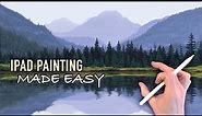 IPAD PAINTING MADE EASY - Mountain Lake Forest landscape Procreate tutorial