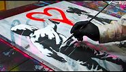 Stencil Street Art Creation: 'First Love', an Acrylic and Spray Painting Work - Demonstration ✨❤️
