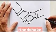 How To Draw Shaking Hands Step By Step | Hand Shake Drawing | Hand Shake Drawing Easy