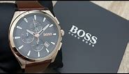 Hugo Boss Grandmaster Chronograph Leather Strap Men’s Watch 1513882 (Unboxing) @UnboxWatches