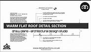 How To Draw Detail Sections | Warm Flat Roof | AutoCAD + TurboCAD | Flat Roof Detail Section