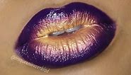 Bold Lips - Ombre lip tutorial -Purple and Gold - Queenii Rozenblad
