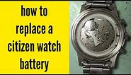 how to replace a citizen chronograph watch battery | Watch Repair Channel