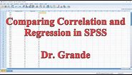 Comparing Pearson Correlation and Linear Regression in SPSS