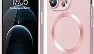 Ethanger Magnetic for iPhone 12 Pro Max case, [Detachable Lens Protector] with Full Camera Protection Shockproof Soft Matte Compatible with Magsafe Phone case for iPhone 12 Pro Max 6.7'', Pink
