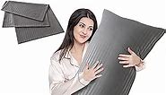 Cosybay Full Body Pillow Insert with Dark Grey Pillowcase - Fluffy Long Bed Pillow for Adults - Firm Large Body Pillow with Washable Cover for Side and Back Sleepers - 20x54 Inch(Dark Grey)