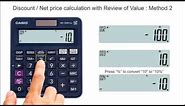 How to calculate Discount price or Net Price on Casio Calculators