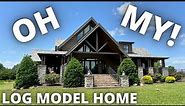 The COOLEST LOG model home in the world(IMO)! Prefab House Tour