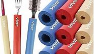 Vive Foam Tubing (9 Pack) - Utensil Padding Grips - Spoon, Fork Round Hollow Medical Closed Cell Tube - Cut to Length - Provides Wider, Larger Grip Pipe Tool for Dexterity, Disabled, Elderly