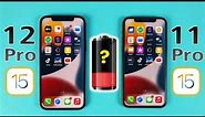 iPhone 12 Pro vs iPhone 11 Pro Battery Life Drain Test in 2021 - iOS 15 Battery Test