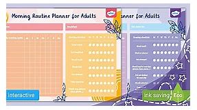 Morning and Evening Routine Planner for Adults