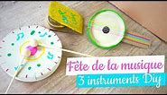 Eveil musical : 3 bricolages mini instrument